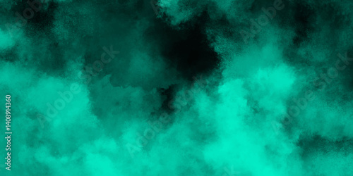 abstract cloud and vapor texture background. Black and Green smoke aquarelle smudge illustration smooth grungy smokey light green colors ink glow. green color powder explosion	
