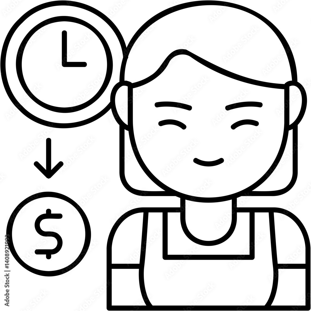 Obraz premium Babysitting Rates Icon