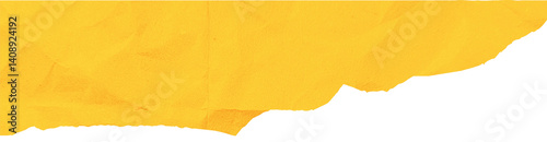 Yellow torn ripped paper edge border isolated on transparent background. Yellow Torn Paper Crumpled Illustration