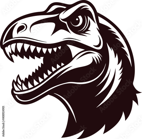  silhouette dinosaur tattoo head vector .
