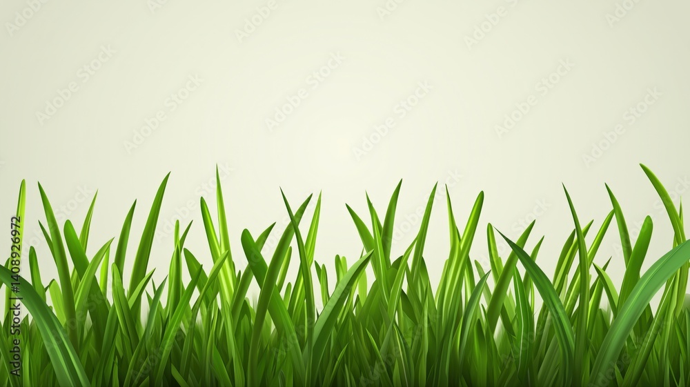 Fototapeta premium Lush green grass with vibrant blades against a soft background