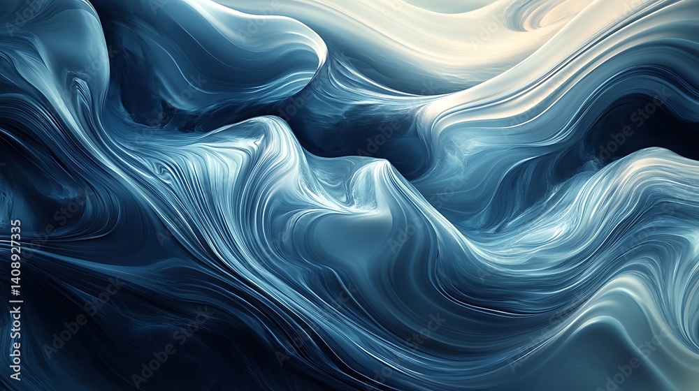 Abstract fluid movement in shades of blue and white. Abstract fluid movement in shades of blue and white.