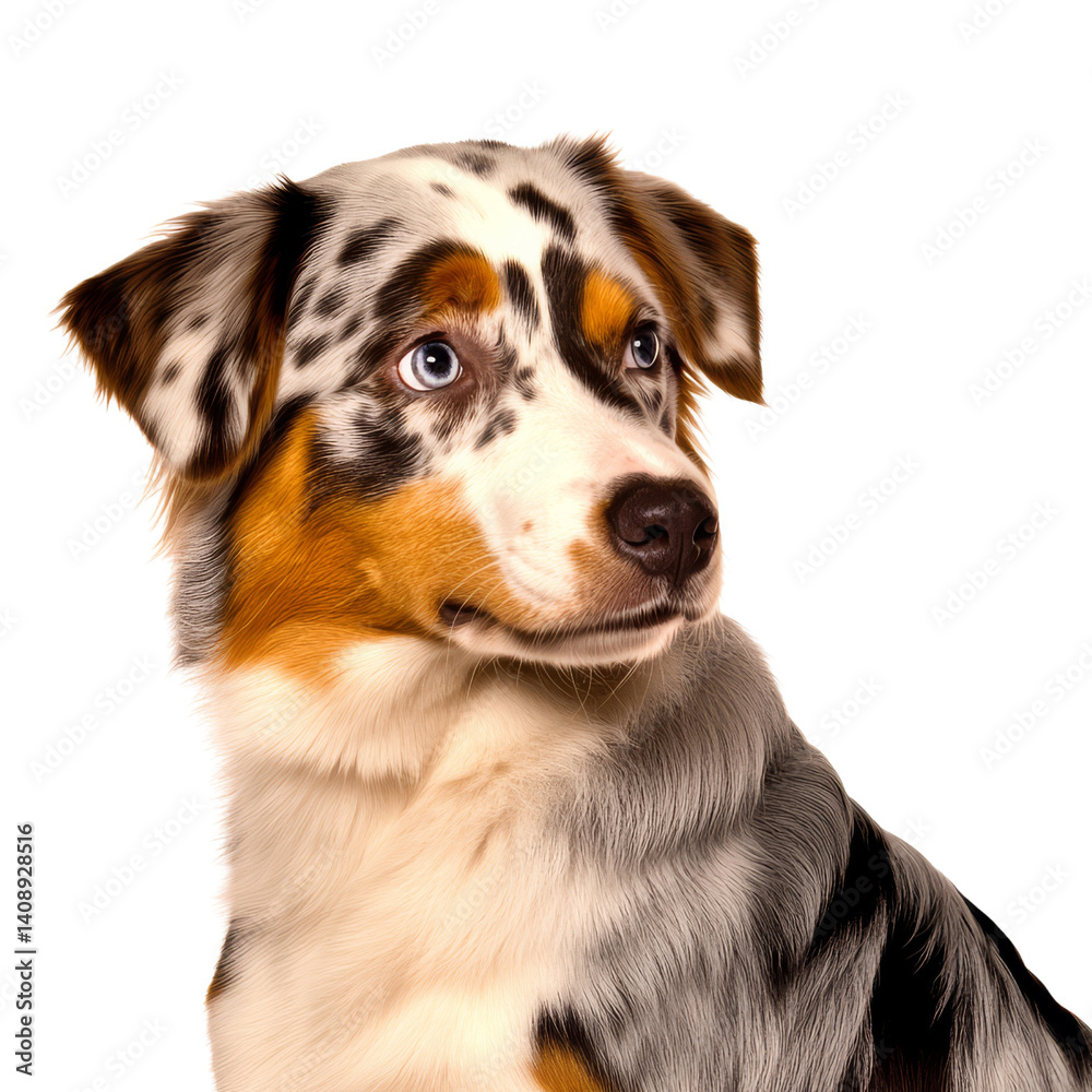 Aussie Dog in Focus: A stunning Aussie dog, showcasing its distinctive coat pattern and captivating gaze, commands attention. Aussie Dog in Focus: A stunning Aussie dog, showcasing its distinctive coat pattern and captivating gaze, commands attention.