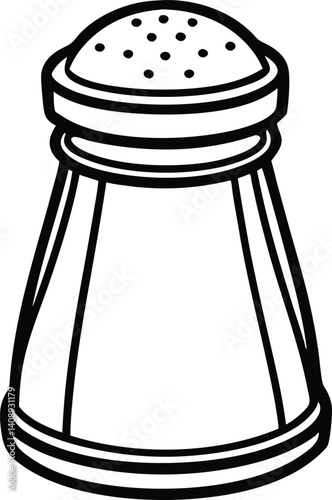 salt shaker line art vector, salt shaker outline coloring book page