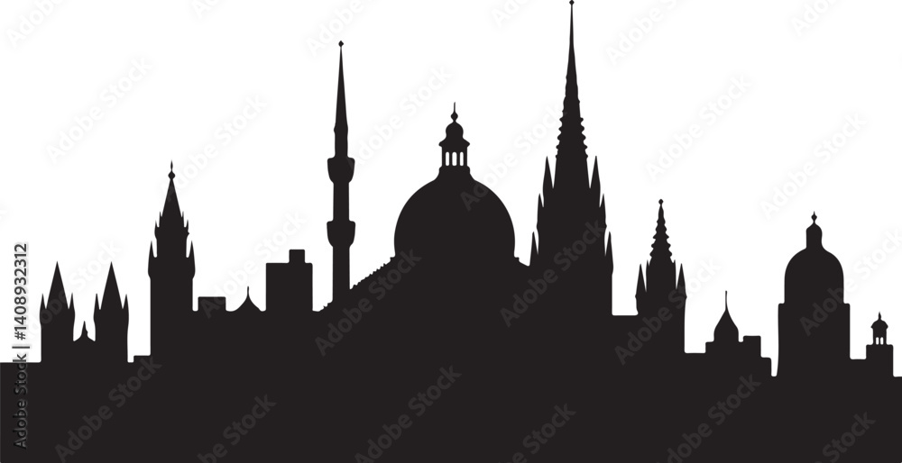 Fototapeta premium City Skyline Silhouettes Set 