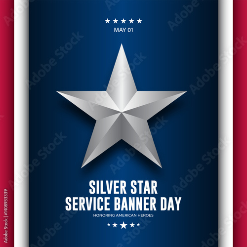 Happy National Silver Star Service Banner Day Background Design Illustration