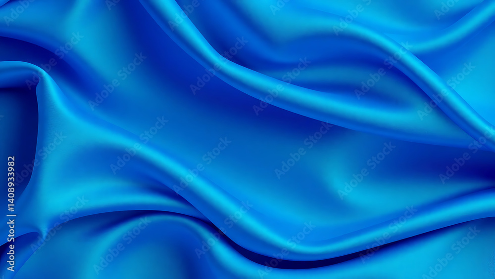 Obraz premium Elegant Blue Silk Fabric Texture: Smooth, Shiny, and Luxurious Textile Design for Fashion and Creative Artwork