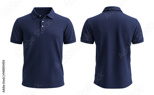 PNG Navy blue polo shirt mockup sleeve clothing collared.