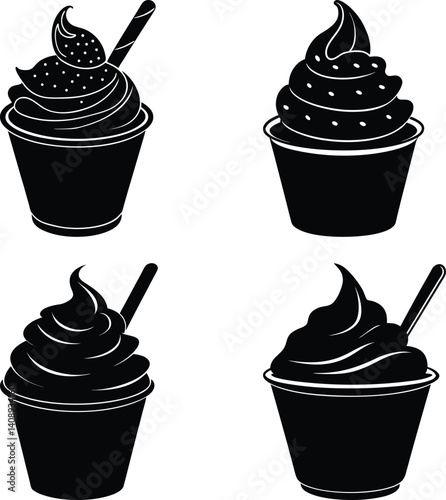 Frozen Yogurt silhouette vector