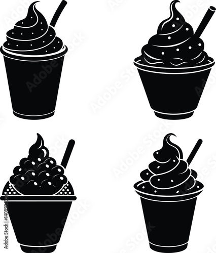 Frozen Yogurt silhouette vector