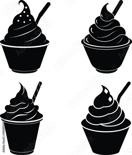 Frozen Yogurt silhouette vector