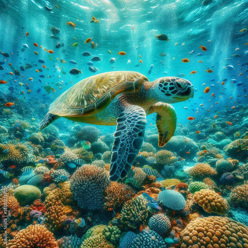 Fototapeta premium green sea turtle