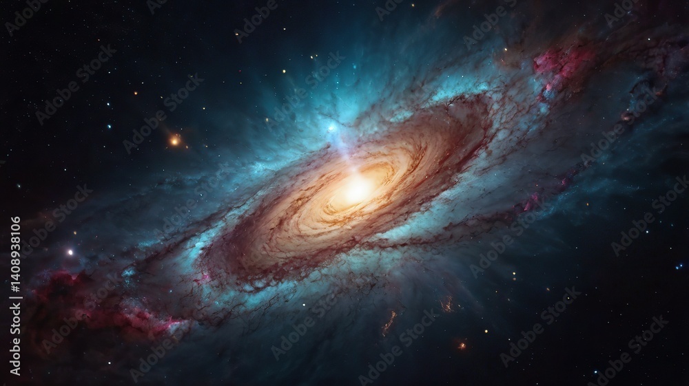 Fototapeta premium Majestic Spiral Galaxy in Deep Space Nebula Cosmic Wonder