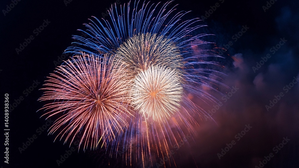 夏の夜空に咲く花火