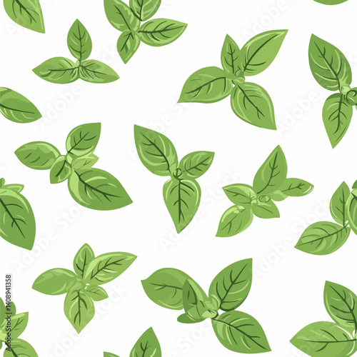 Basil pattern. Exquisite vector plant patterns.