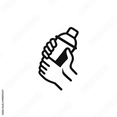 Bartender Logo Hands Shaking a Cocktail, Minimalist, Monochrome