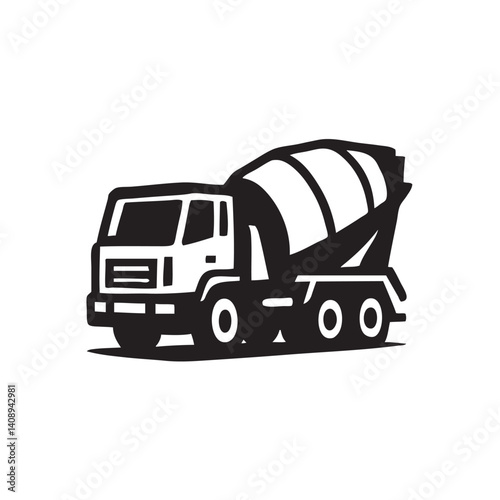 cement mixer truck vector