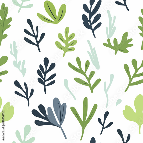 Water celery pattern. Exquisite vector plant patterns.