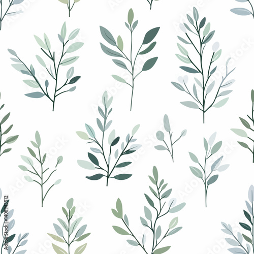 Wallpaper Mural Artemisia integrifolia pattern. Exquisite vector plant patterns. Torontodigital.ca