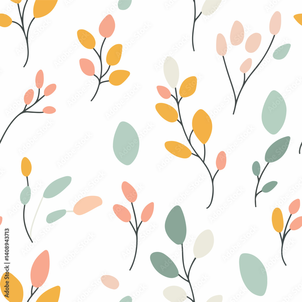 Artemisia integrifolia pattern. Exquisite vector plant patterns.