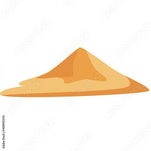 Vector illustration of desert sand dunes in earthy tones. Perfect for landscape design, travel posters, nature scenes, or any desert-themed creative project in flat cartoon style.