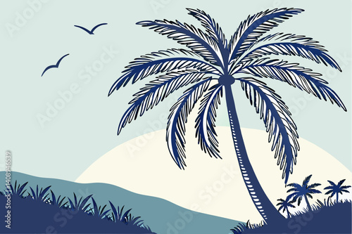 palm tree silhouette vector illustration
