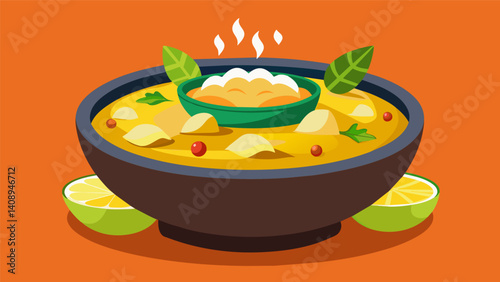 Despite its simple ingredients ajiaco is a staple in Colombian cuisine and each chef puts their own unique twist on the recipe making each bowl a truly special experience.. Vector illustration
