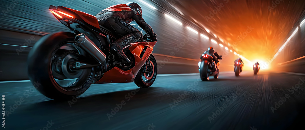 Obraz premium Speeding Through a Tunnel