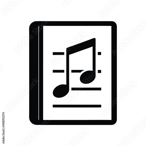 Music Note on Sheet, Transparent Background Symbol, Musical Concept
