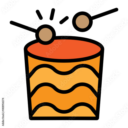 Carnival Drums Vector Filled Icon Design