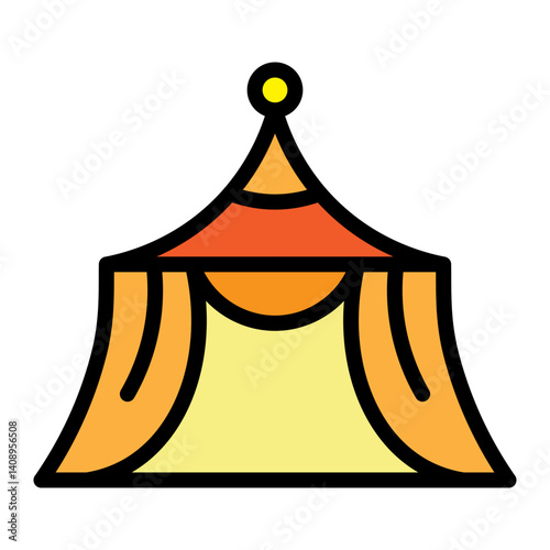 Carnival Parade Route Vector Filled Icon Design