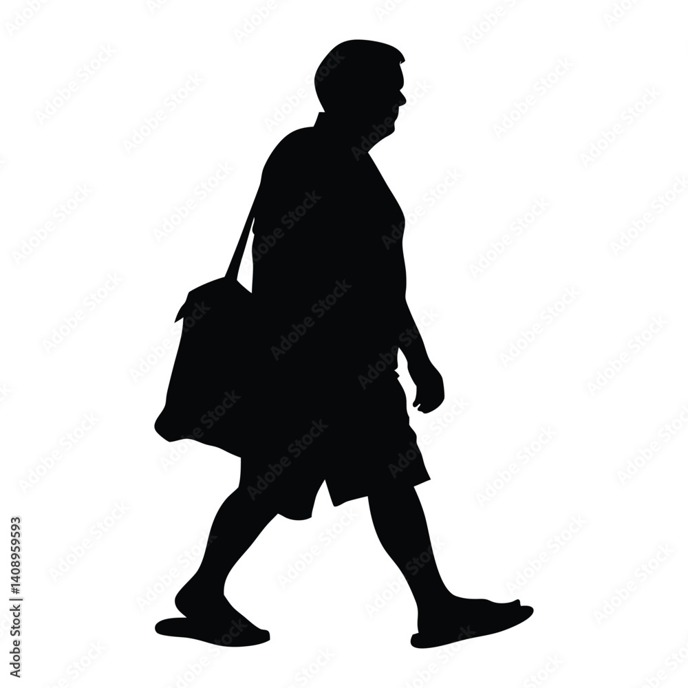Athletic man vector silhouette