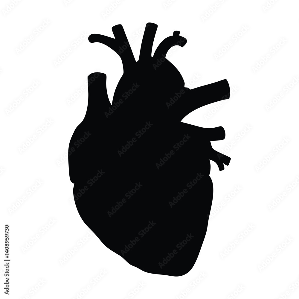 Human heart vector silhouette