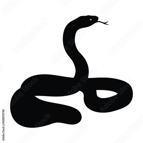Obraz na płótnie Snake vector silhouette w salonie