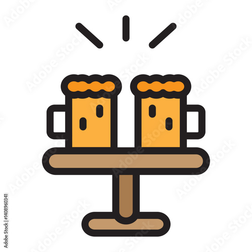 Beer Garden Vector Filled Icon Design