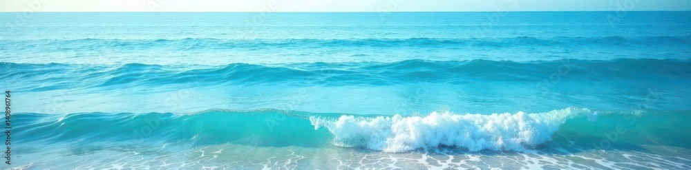 Obraz premium tranquil oceanic background with gentle ripples and soft sea foam, serene landscape, calming ocean