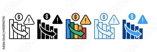 Recession Risk  Icon Set Multiple Style Collection