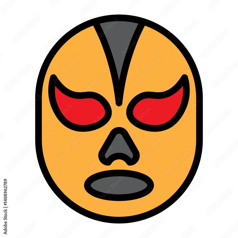 Luchador Mask Vector Filled Icon Design Luchador Mask Vector Filled Icon Design