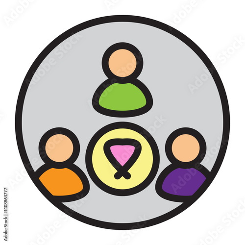Support Group Vector Filled Icon Design