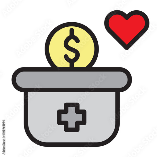 Medical Fundraiser Vector Filled Icon Design