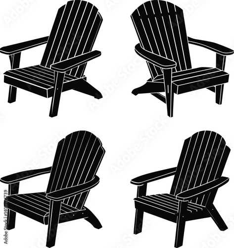 Adirondack Chair silhouette vector