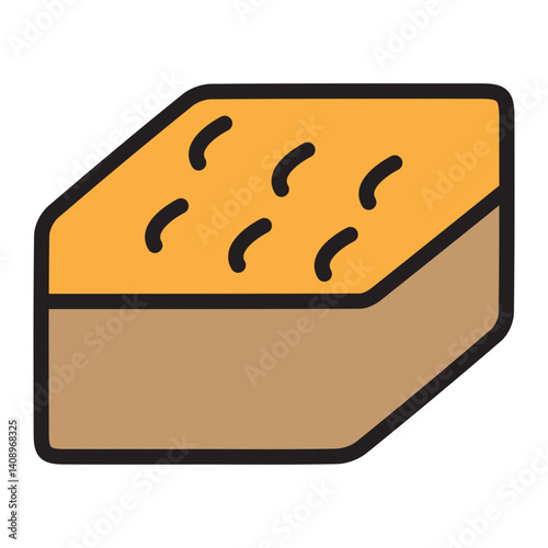 Fudge Block Vector Filled Icon Design
