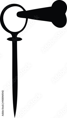 Unique Carpenter needle icon silhouette vector art, Carpenter needle icon isolated line art vector