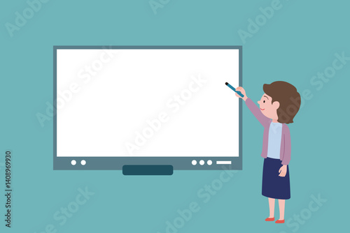 A woman in digital board presentations