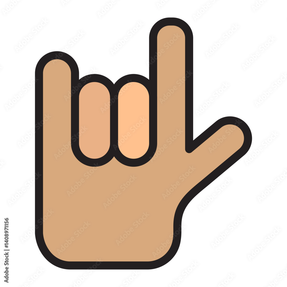Fototapeta premium HipHop Hand Gesture Vector Filled Icon Design