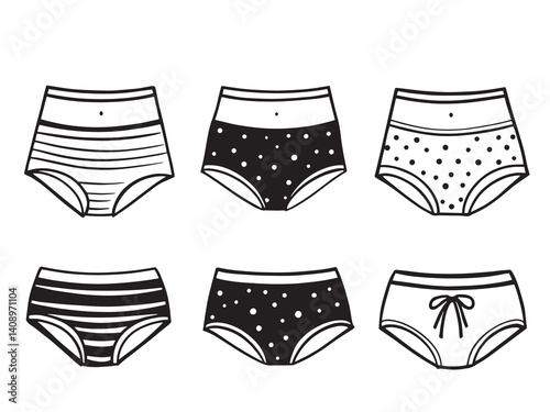 briefs line art vector illustration