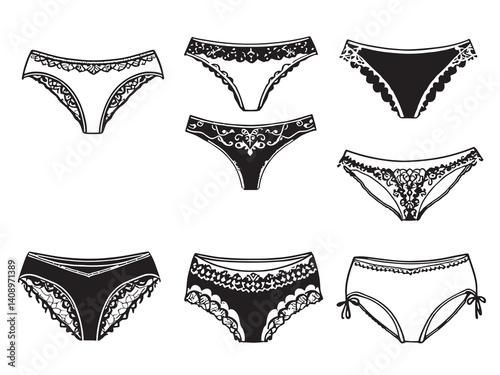 briefs line art vector illustration