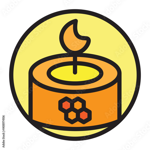 Beeswax Candle Vector Filled Icon Design