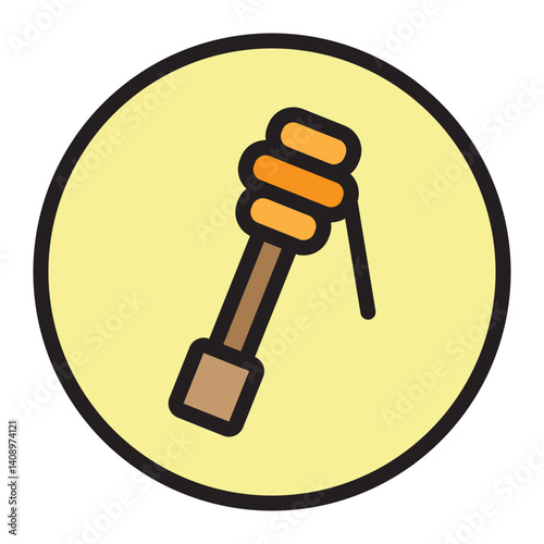 Honey Dipper Stick Vector Filled Icon Design