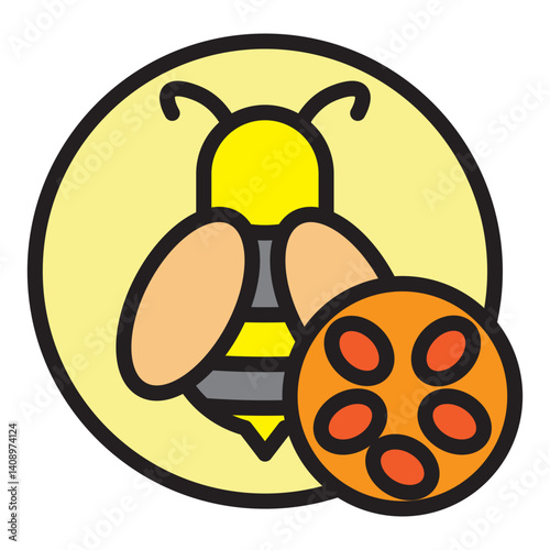 Pollen Collection Vector Filled Icon Design
